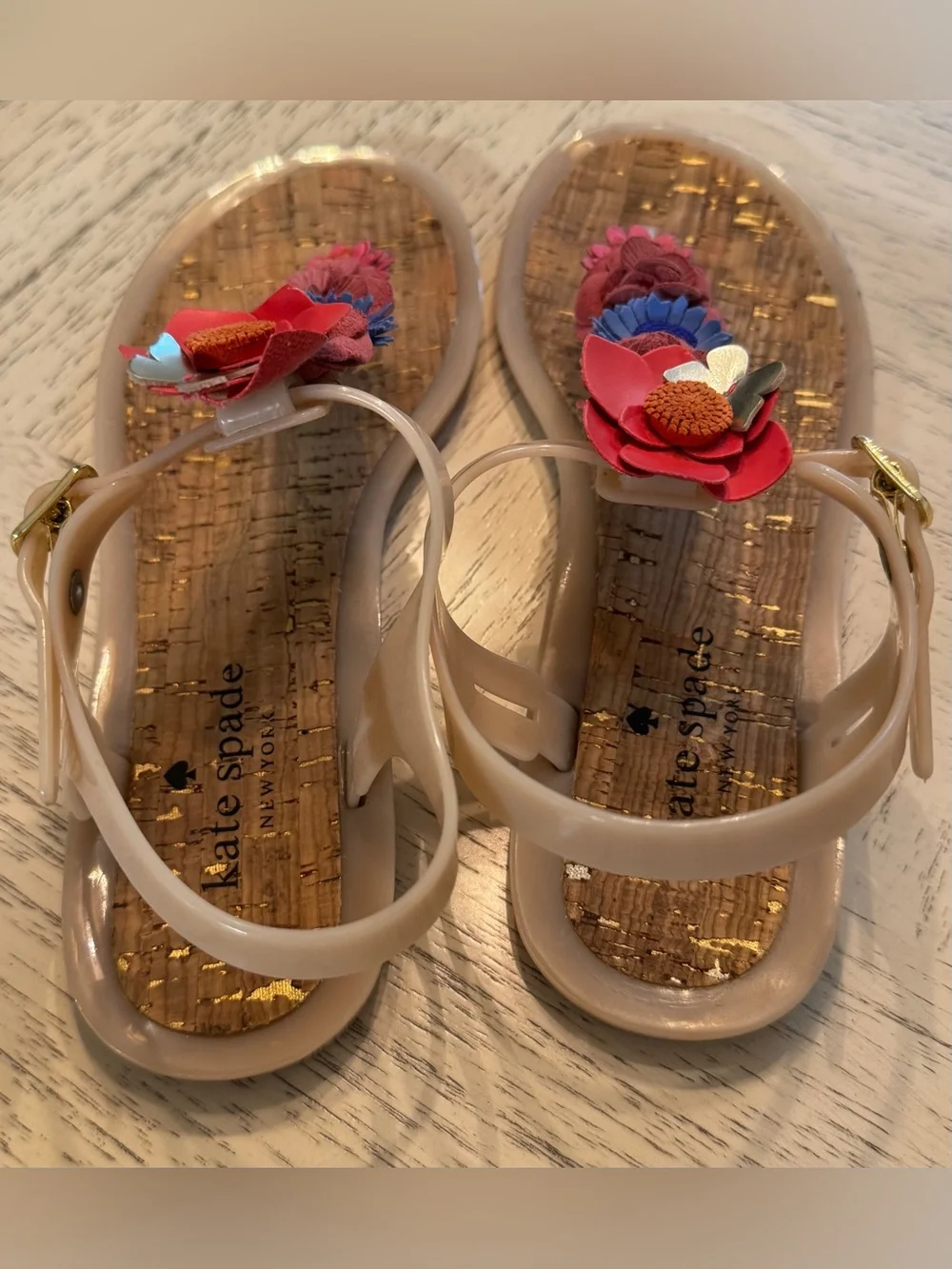 Kate Spade Fatema Floral Jelly Thong Sandals Floral Size 7